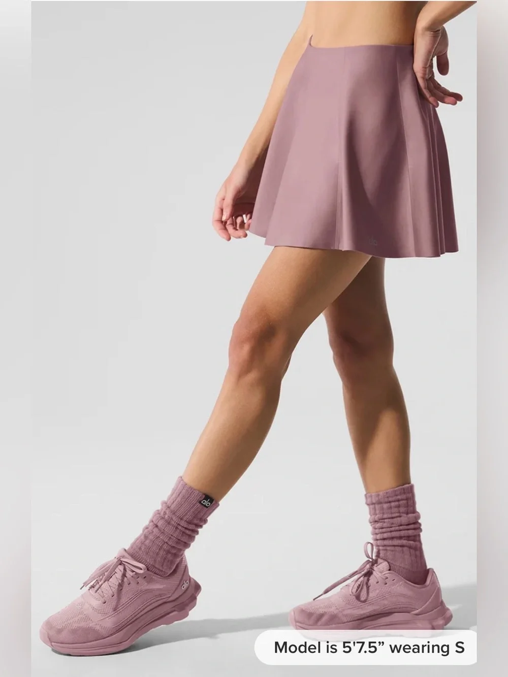 NWT Alo Airlift Down The Line Tennis Skirt Smoky Quartz XS